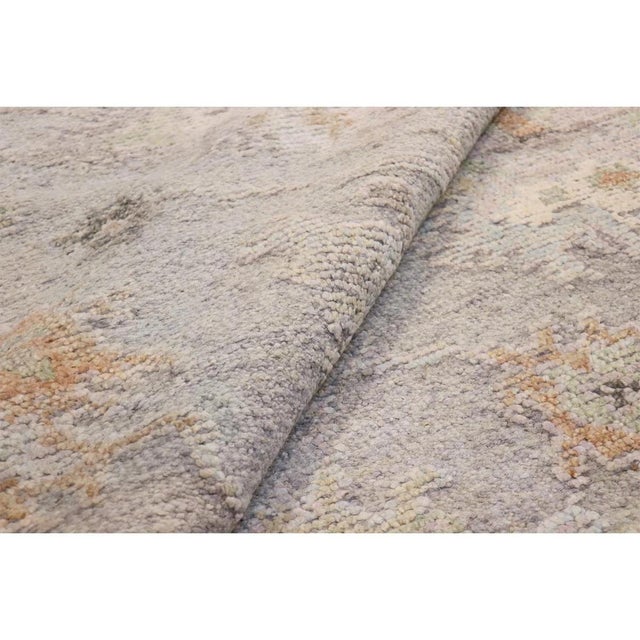 Oushak Wool Silver Area Rug, 9' 3'' X 12' 0'' For Sale - Image 4 of 6