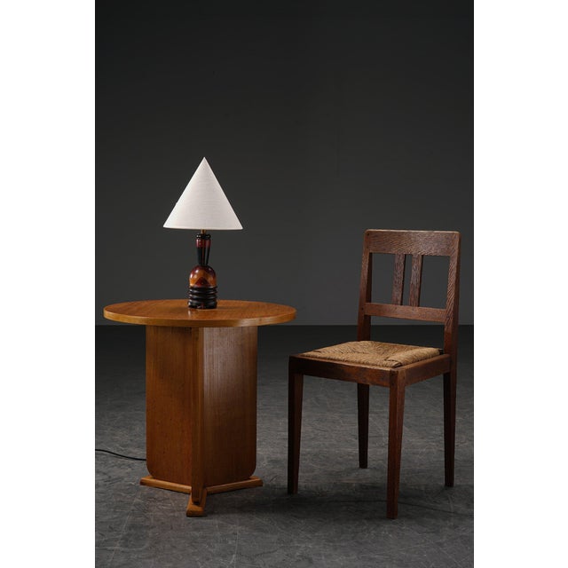 Wood Amsterdamse School Table Lamp by H. Steinpatz, 1920s For Sale - Image 7 of 12