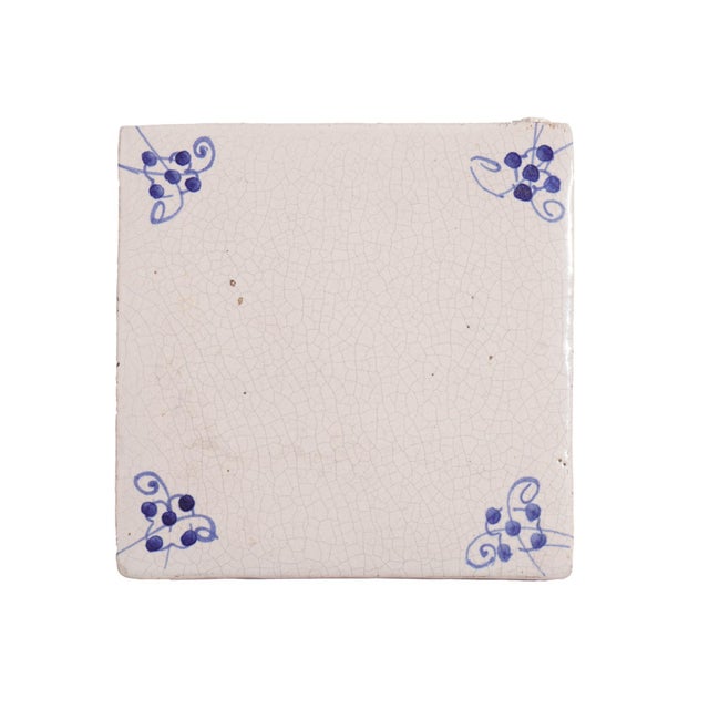 17th Century Set of 3 Delft Tiles With Cobalt Spider Corners, C. 1700 For Sale - Image 5 of 10