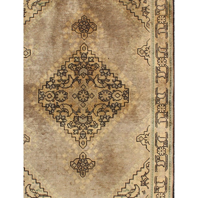 Medallion Style Tabriz Persian Vintage Rug With Medallion and Geometric Pattern For Sale - Image 4 of 7