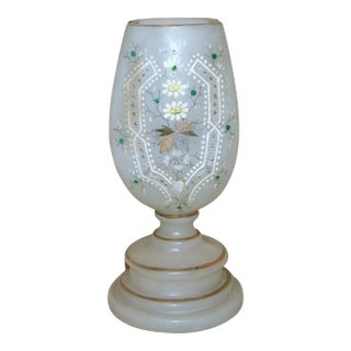 Late 19th Century Victorian Enameled Glass Vase For Sale