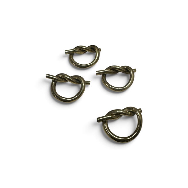 Abstract Mid 20th Century Abstract Brass Napkin Holders - 4 pccs For Sale - Image 3 of 3