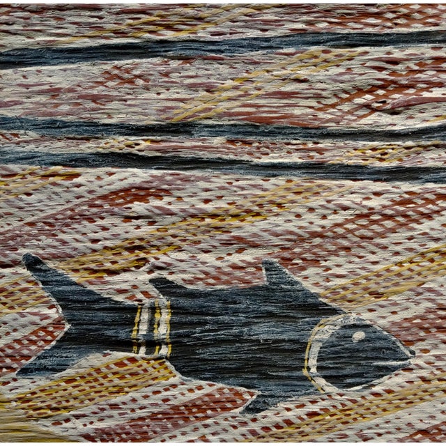 Djakandarra Barracuda Fish 1960s Australian Aboriginal Painting