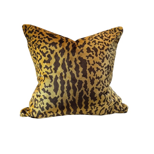 Scalamandre Leopard Velvet Pillows - A Pair For Sale - Image 4 of 5