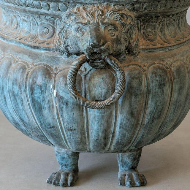 Large Antique Renaissance Style Italian Bronze Flowerpot, 1900s For Sale - Image 4 of 9