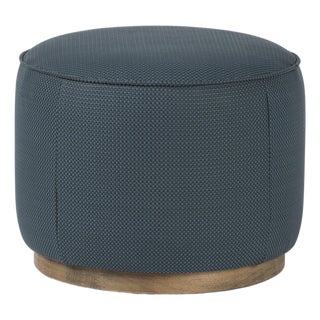 Four Hands Sinclair Round Ottoman - Fresno Cobalt For Sale