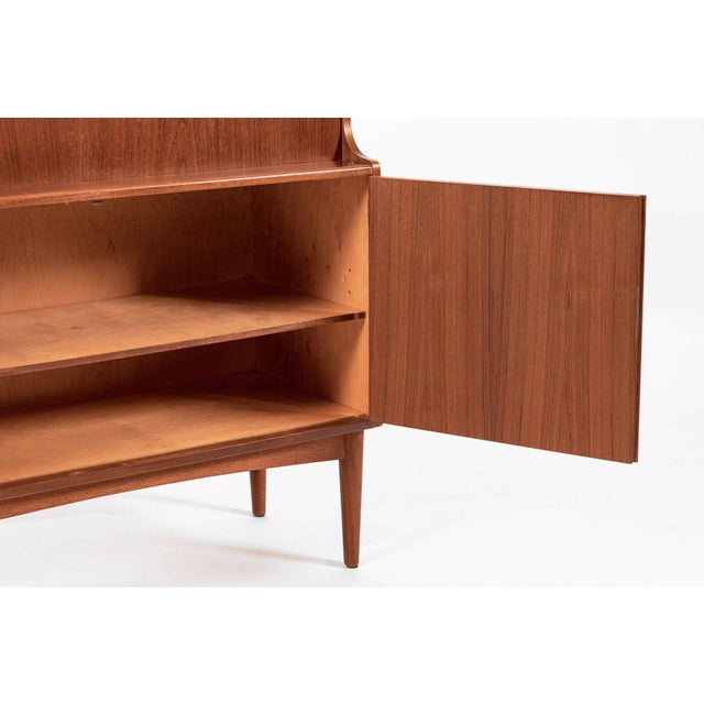 Mid-Century Danish Modern Teak Secretary Desk Cabinet 1960s For Sale - Image 15 of 18