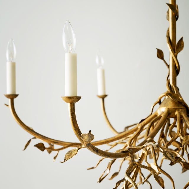 Tobacco Lennox Branching Leaf Chandelier For Sale - Image 4 of 6
