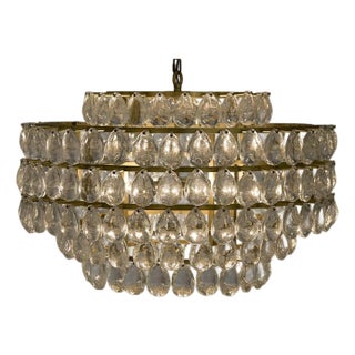 Linden Chandelier, Antique Brass, and Black Iron For Sale