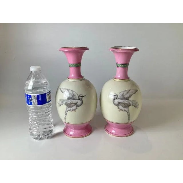 A Pair of Paris Porcelain Bird Vases Circa 1880 For Sale - Image 11 of 12