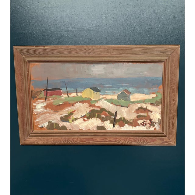 Frans Lundberg, Coastal Village, 1950s, Oil on Panel, Framed For Sale - Image 15 of 18