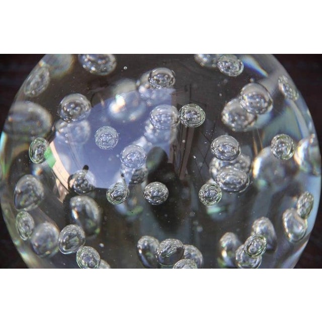 Italian Mid-Century Crystal Sphere With Air Bubbles For Sale - Image 4 of 4