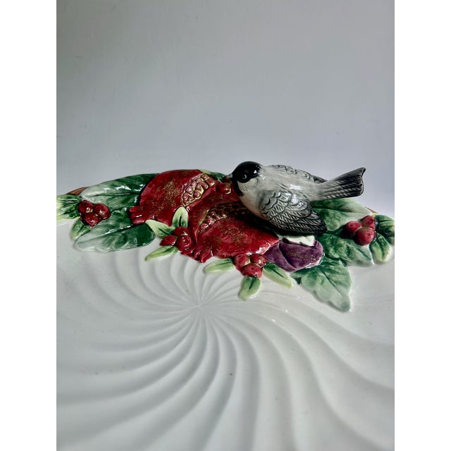 1993 Fitz & Floyd "Winter Fruit" Chickadee Porcelain Plate For Sale - Image 13 of 18