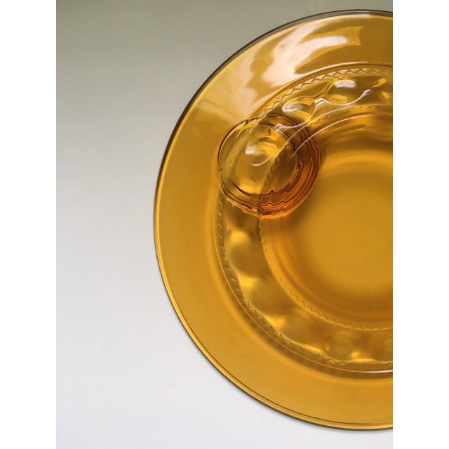 Mid 20th Century Amber “Crown” Glass Plate For Sale In Jacksonville, FL - Image 6 of 9