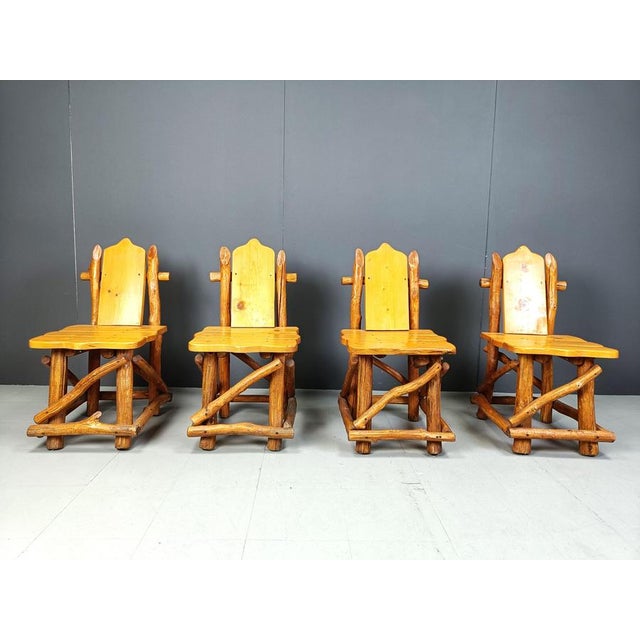Vintage Brutalist Dining Chairs, 1960s, Set of 4 For Sale - Image 4 of 12