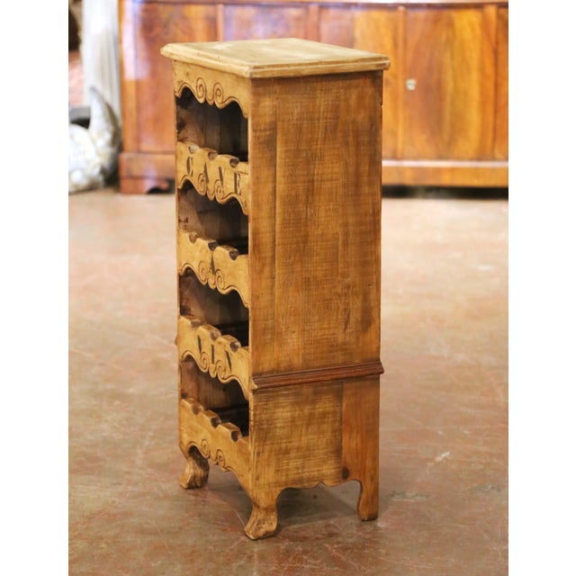 French Provincial Vintage French Provincial Pine Twelve-Bottle Wine Cabinet, Cave À Vin For Sale - Image 3 of 11