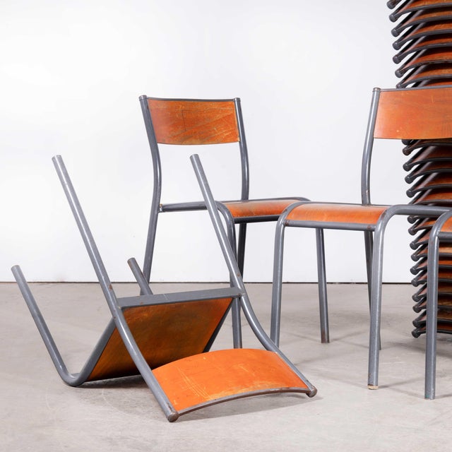 French Light Grey Dining Chairs from Mullca, 1950s, Set of 6 For Sale - Image 9 of 18