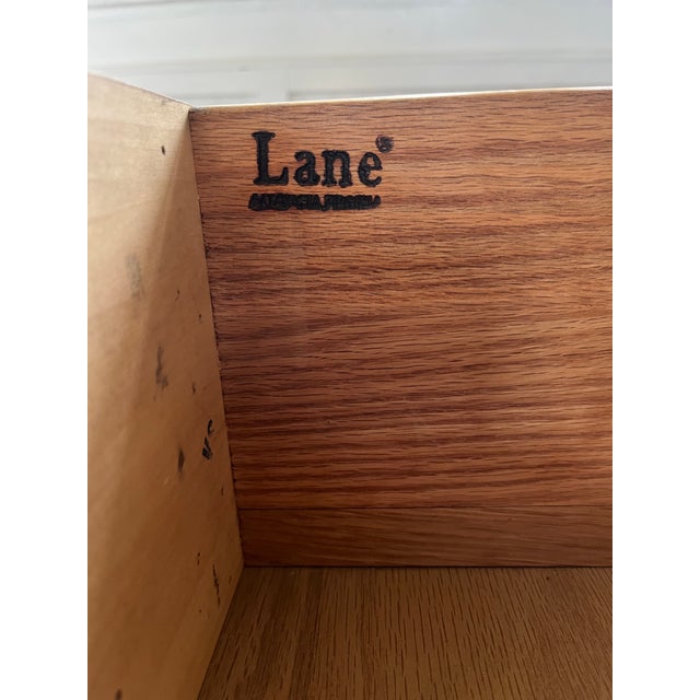 Lane Mid Century Federal-Style Mahogany Side Table With Marquetry For Sale In Greensboro - Image 6 of 7