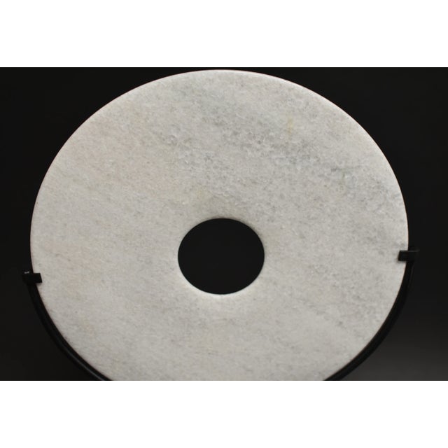 White Granite Ceremonial Bi Disc For Sale - Image 9 of 13