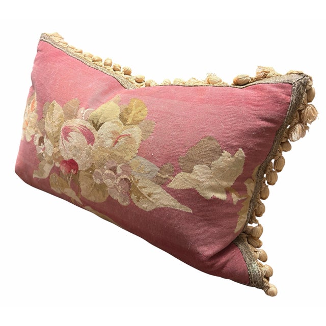 2000 - 2009 French Aubusson Needlepoint & Silk Down Designer Pillow For Sale - Image 5 of 6