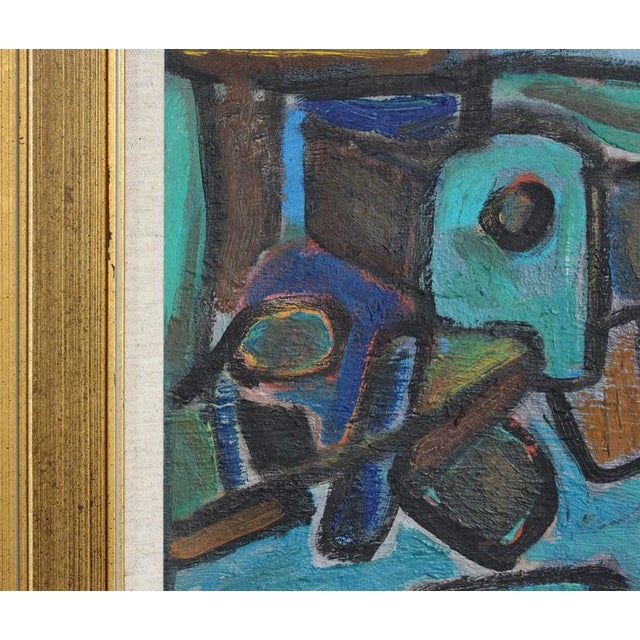 1980s Pierre-Yves Beltran, Abstract Composition, 1980s, Oil Painting on Board, Framed For Sale - Image 5 of 15