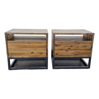 Pair of West Elm Logan Nightstands For Sale