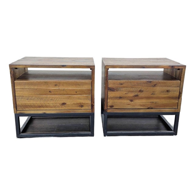 Pair of West Elm Logan Nightstands For Sale