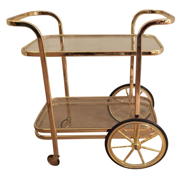 Mid Century Brass Tea/Bar Cart Chairish