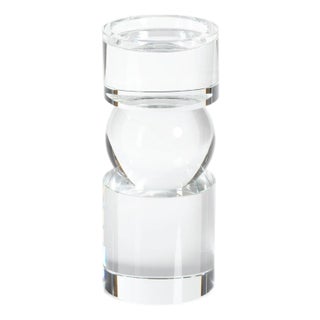Renata 9.5-Inch Tall Clear Crystal Pillar Candle Holder For Sale