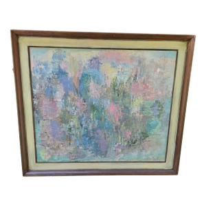 1950s Mid Century Modern Impressionist Abstract Signed Painting