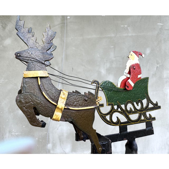 Vintage Folk Art Santa Sleigh Balancing Toy, 1950s For Sale - Image 9 of 16