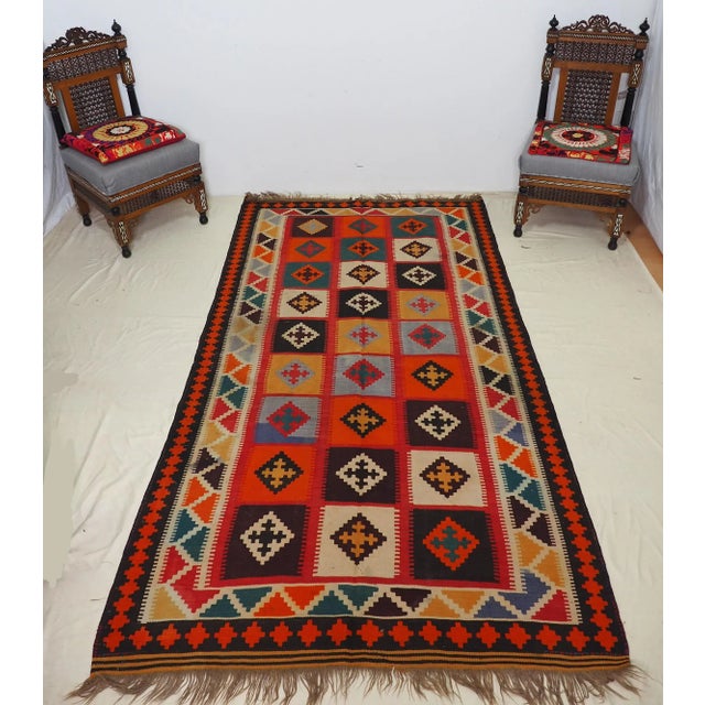 Antique Fine Afghan Kilim 8,6x4,8 ft Fine Afghan Ghalmouri Kilim Fine Hand-woven Afghan Ghalmouri Kilim from central...