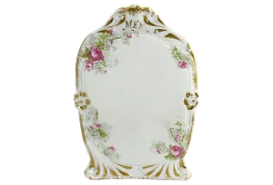 Antique Limoges Pink Floral Gilt Menu