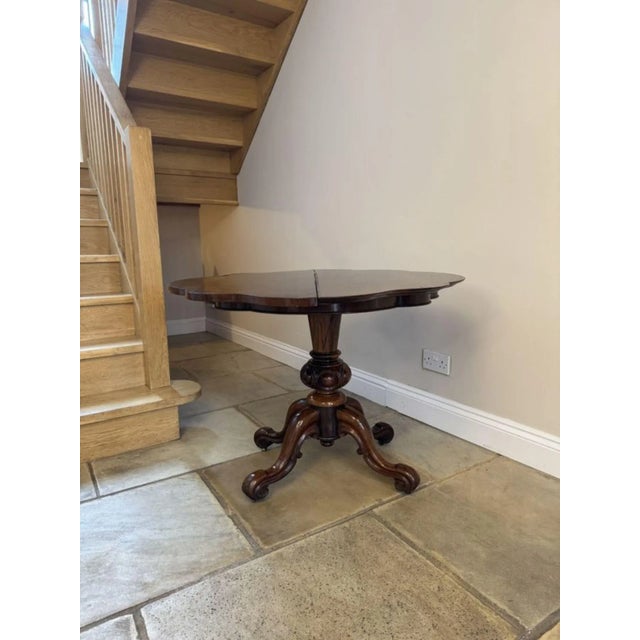 Wood Antique Victorian Rosewood Tea Table, 1860 For Sale - Image 7 of 13