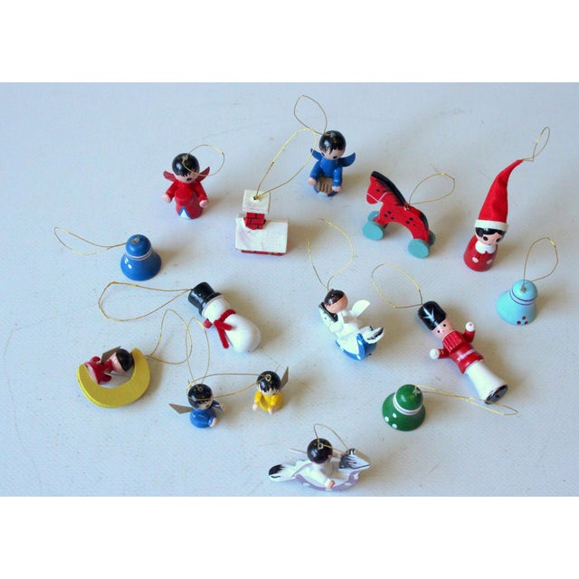 1970s Traditional Handmade Wooden German Christmas Ornaments - Set of 15 - Vintage From the 70 For Sale - Image 5 of 6