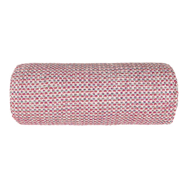 The House Of Scalamandré Heatherton Bolster Pillow In Posey For Sale