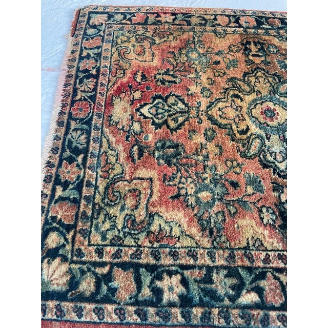 Antique Muted Sarouk with Shifts of Hues Rug 2.2 x 2.4 For Sale - Image 9 of 9