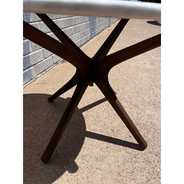 Ico Parisi Style Mid-Century Modern “Jax” Side Table With White Marble Top For Sale In Denver - Image 6 of 9