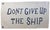 Boho Chic Nautical Beach House Themed "Dont Give Up the Ship" Off-White and Blue Textile Flag For Sale - Image 4 of 6