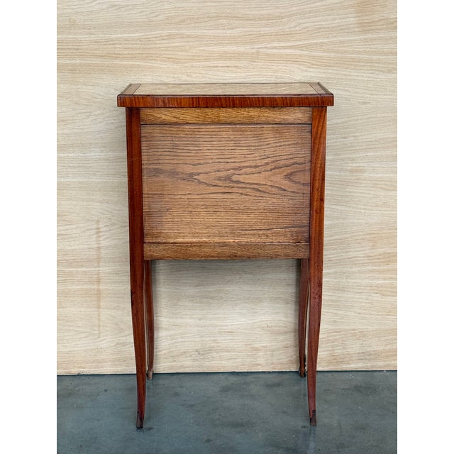 Antique Louis XV French Marquetry Marble Top Nightstands, Set of 2 For Sale - Image 13 of 15