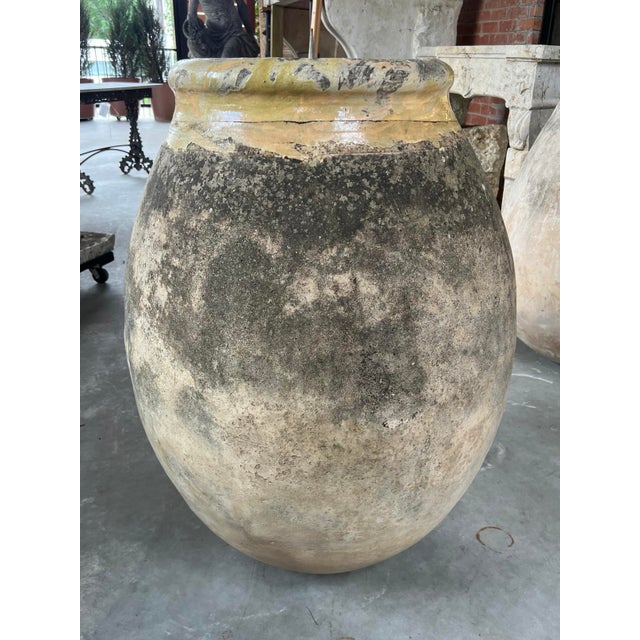 Large 19th Century French Terracotta Biot Jar With Yellow Glazed Rim For Sale - Image 11 of 13
