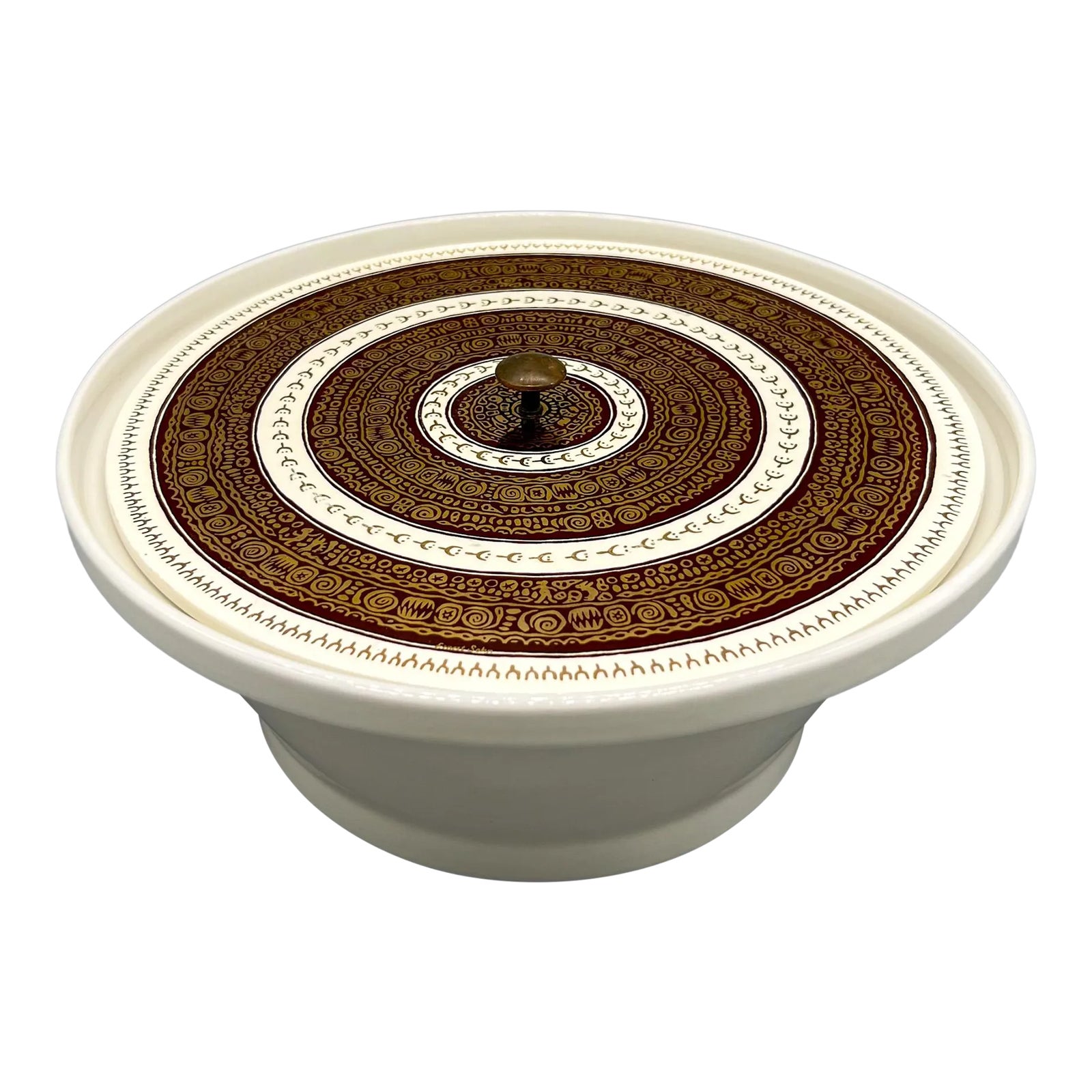 Mid Century Modern Ernest Sohn Cream and Gold Serving/ Baking Dish or