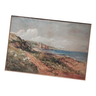 Samuel Bough, Coastal Landscape, 1874, Watercolor For Sale