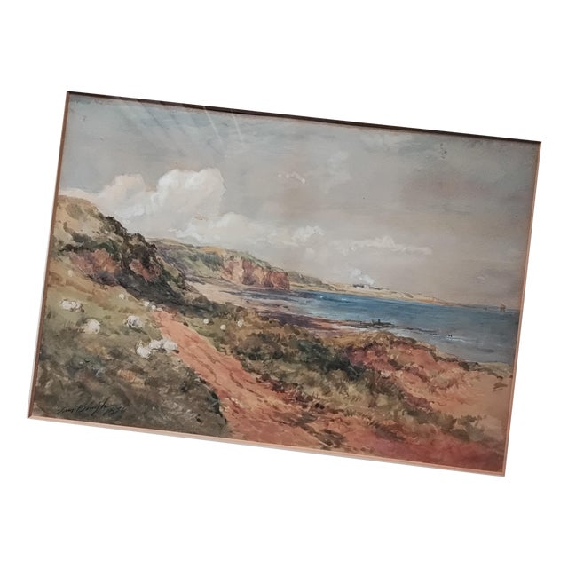 Samuel Bough, Coastal Landscape, 1874, Watercolor For Sale