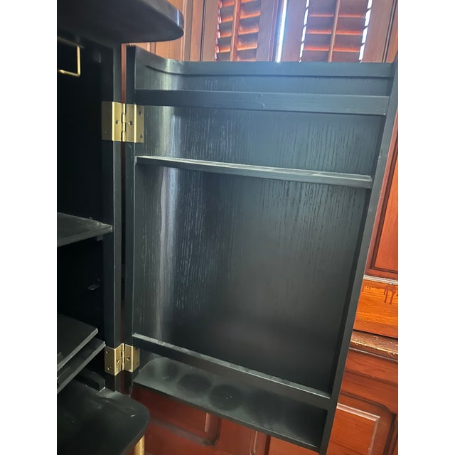 Crate & Barrel Fayette Blacck Nero Marquina Fluted Bar Cabinet For Sale - Image 11 of 11