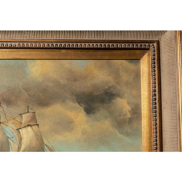 Mid 20th Century Mid Century British Sailing Ship Maritime Oil Painting For Sale - Image 5 of 8