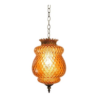 Hollywood Regency Italian Glass Hanging Lamp For Sale