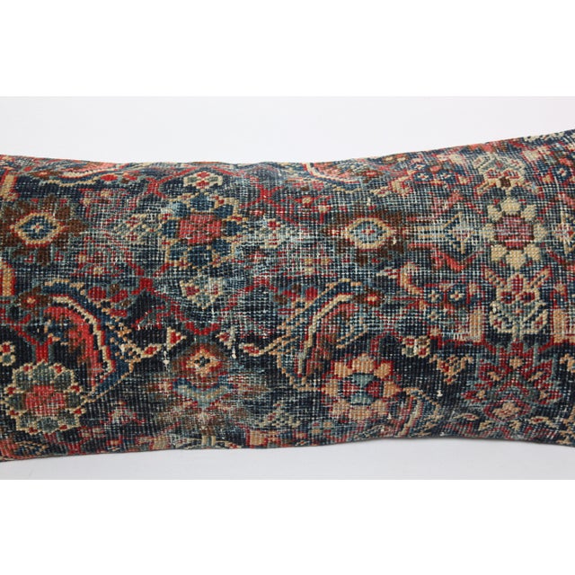 Textile Decorative Antique Rug Pillow – Authentic Handwoven Wool Cushion 16" X 36" For Sale - Image 7 of 9