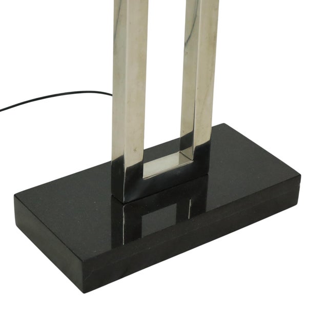 Floor Lamp in Stainless Steel and Granite Base For Sale - Image 4 of 18