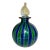 Vintage Hand Blown Italian Murano Green Blue Gold Glass Scent Perfume Bottle Jar For Sale